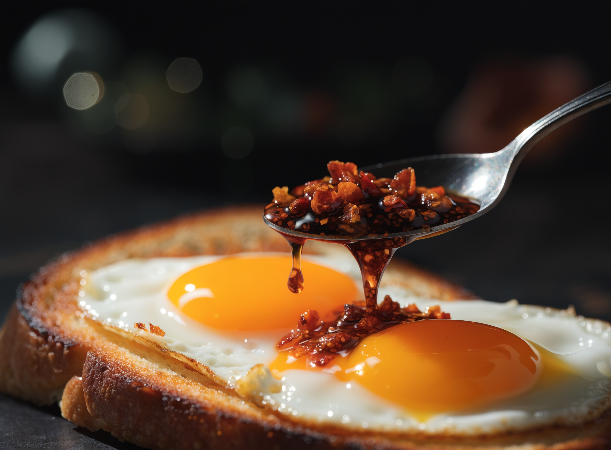 Lava Crispy Oil Eitjes op Toast