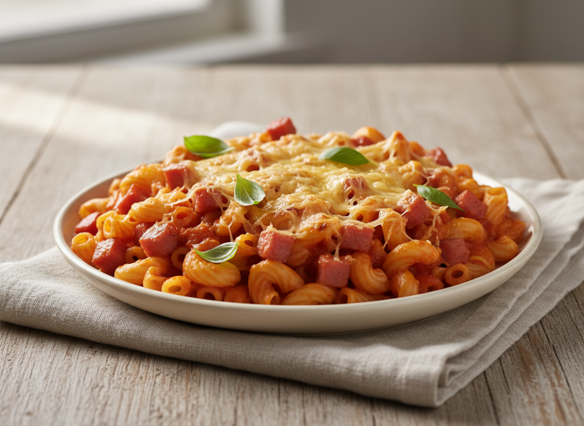 Macaroni with Ham and Cheese