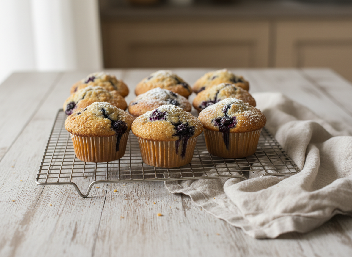 Muffins met blauwe bessen