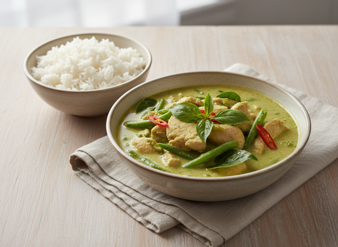 Thaise groene curry met kip