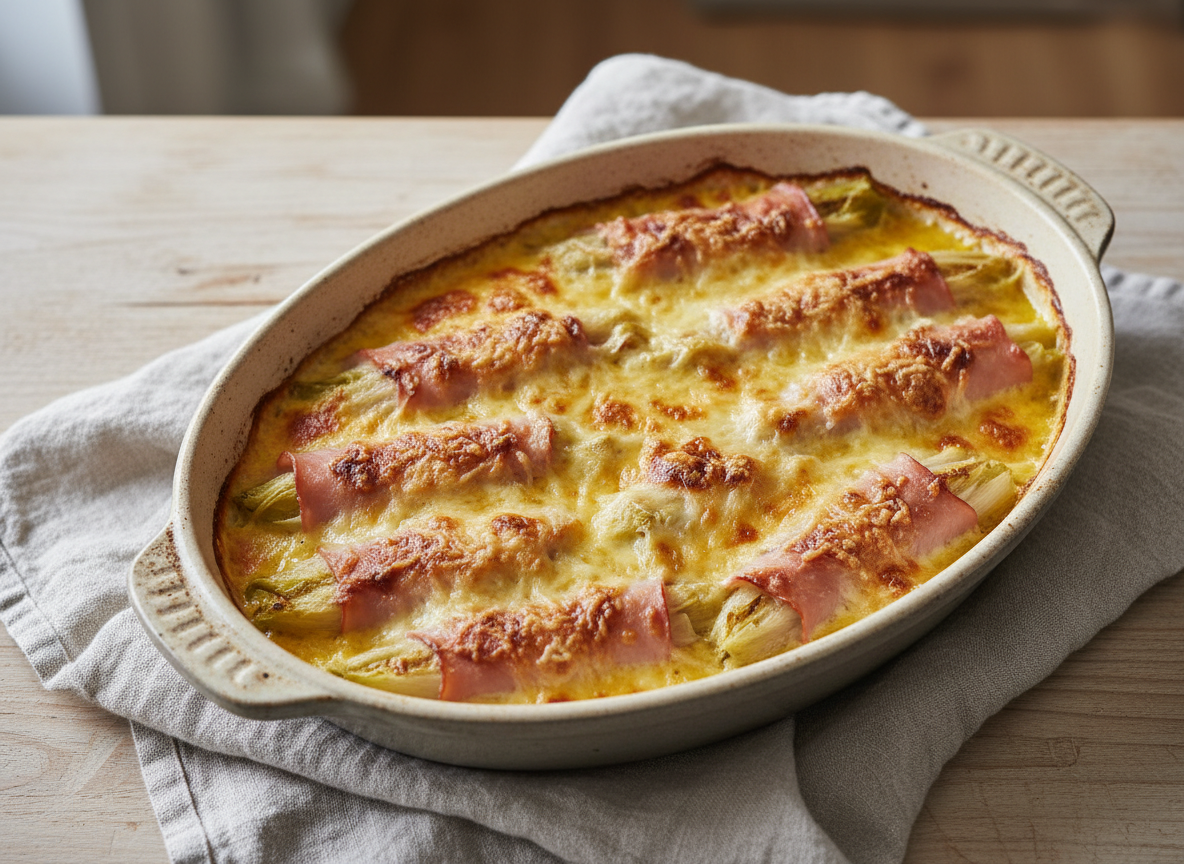 Chicorée mit Schinken und Käse aus dem Ofen