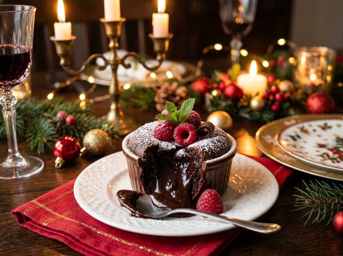 Chocoladefondant met frambozen
